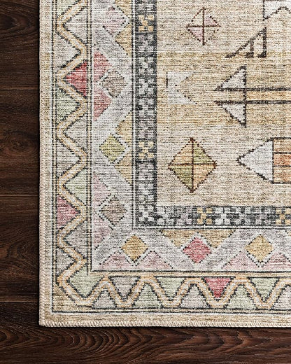 Loloi Skye Collection SKY-04 Gold/Blush 7' x 9' Oval Area Rug