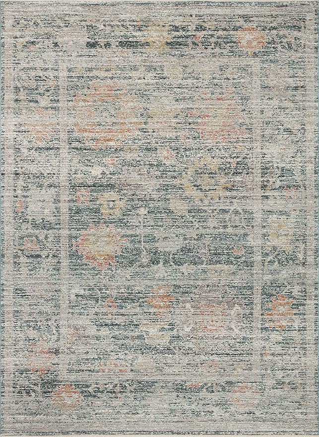 Loloi Magnolia Home by Joanna Gaines Millie Collection MIE-01 Blue/Multi 2'-7" x 10'-0", .25" Pile Height, Runner Rug