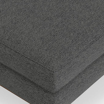 SIMPLIHOME Morrison 49-inch Wide Table Ottoman in Charcoal Grey Woven-Blend Fabric, Multifunctional Footrest, Coffee Table, or Extra Seating for Living Room, Mid-Century Modern Style