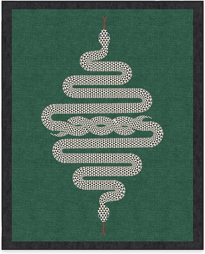 RUGGABLE x Jonathan Adler Washable Modern Area Rug – Venom Emerald 8x10, Stain-Resistant, Non-Slip – Large Machine Washable Rugs for Living Room, Bedroom, Hallway, Entryway & Office–with Standard Pad