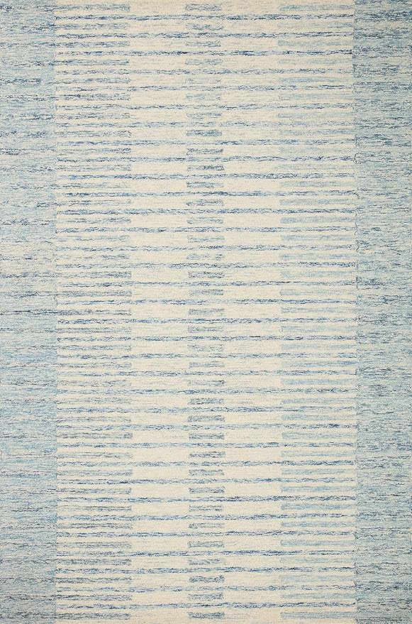 Loloi Chris Loves Julia Chris Collection CHR-01 Ivory/Denim 5'-0" x 7'-6", .50" Pile Height, Area Rug