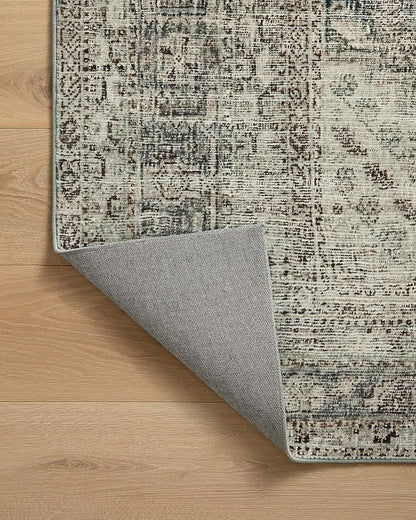 Loloi Magnolia Home by Joanna Gaines Sinclair Collection SIN-04 Natural/Sage 2'-3" x 3'-9", .25" Pile Height, Machine Washable, Accent Rug