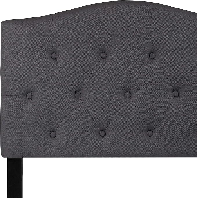 BizChair Tufted Upholstered Twin Size Headboard in Dark Gray Fabric