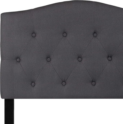 BizChair Tufted Upholstered Twin Size Headboard in Dark Gray Fabric