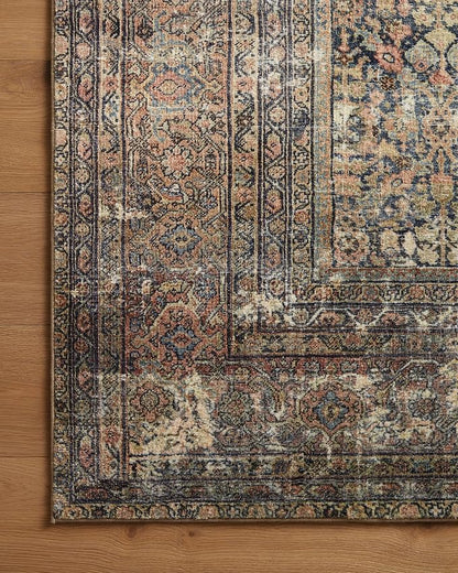 Loloi Amber Lewis Morgan Collection MOG-03 Denim/Multi 9'-6" x 13'-6" 38" Thick Area Rug feat. CloudPile, Neutral, Room Décor, Vintage Inspired, Livingroom, Bedroom, Dining Area