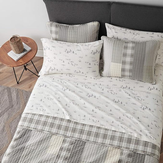 Eddie Bauer - Flannel Sheets Twin Size, Anti-Pilling & Wrinkle Resistant Cotton, Touchably Soft for All-Season Comfort - Bed Sheets with Matching Pillowcase & Fitted Sheet (Geese Meadow Yellow)