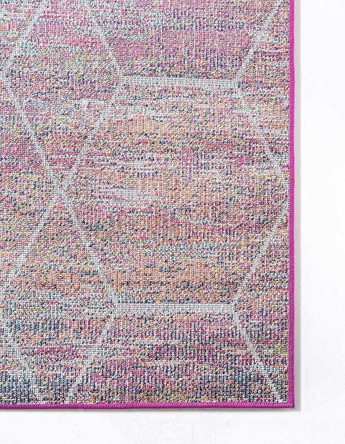 Unique Loom Trellis Frieze Collection Area Rug - Geometric (3' 3" x 5' 3", Multi/ Ivory)