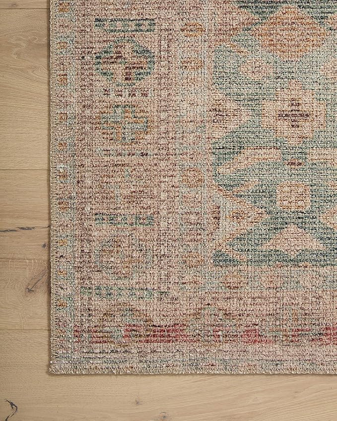 Loloi Angela Rose Aubrey Collection AUB-02 Aqua/Sand 2'-6" x 7'-6", .19" Pile Height, Runner Rug