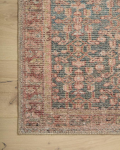 Loloi Angela Rose Aubrey Collection AUB-04 Blue/Terracotta 2'-6" x 12'-0", .19" Pile Height, Runner Rug