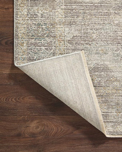 Loloi Magnolia Home by Joanna Gaines Millie Collection MIE-05 Stone/Natural 5'-3" x 5'-3", .25" Pile Height, Round Area Rug