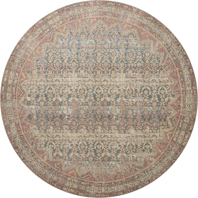 Loloi Angela Rose Aubrey Collection AUB-03 Ocean/Spice 3'-9" x 5'-6", .19" Pile Height, Accent Rug
