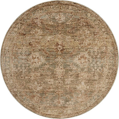 Loloi Magnolia Home by Joanna Gaines Junie Collection JUE-03 Spice/Multi 9'-6" x 9'-6", .38" Pile Height, Round Area Rug