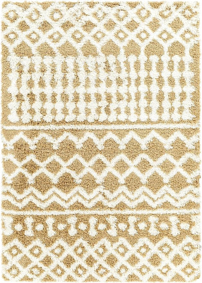 Livabliss Hapsburg Moroccan Shag Area Rug,5'3" x 7'3",Camel