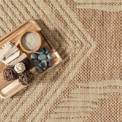 nuLOOM Ranya Light Brown/Ivory, 2' x 6', Tribal Geometric, Soft and Cozy, High Traffic, Stain Resistant, Easy Clean, Durable Runner for Indoor/Outdoor Patio, Deck, Porch, Garden, Courtyard