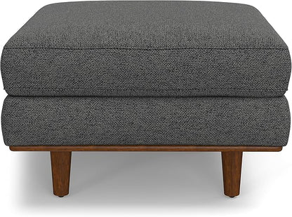 SIMPLIHOME Morrison 33-inch Wide Table Ottoman in Charcoal Grey Woven-Blend Fabric, Multifunctional Footrest, Coffee Table, or Extra Seating for Living Room, Mid-Century Modern Style