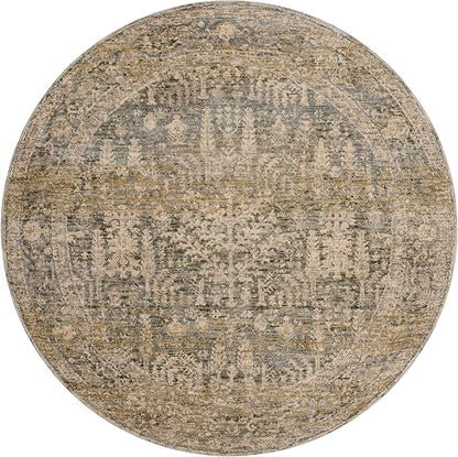 Loloi Magnolia Home by Joanna Gaines Junie Collection JUE-02 Moss/Natural 9'-6" x 9'-6", .38" Pile Height, Round Area Rug