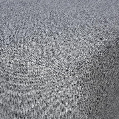 HOMCOM Ottoman Foot Rest, Small Foot Stool with Linen Fabric Upholstery and Plastic Legs, Cube Ottoman for Living Room, Gray