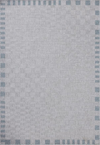 Loloi Amber Lewis Topanga Collection TOP-07 Silver/Blue 7'-10" x 10' Indoor/Outdoor Area Rug
