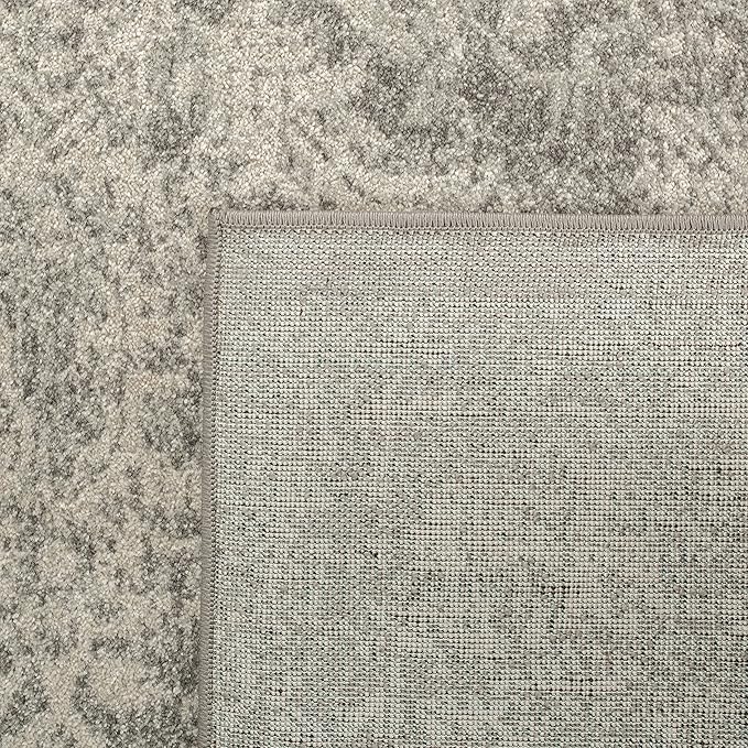 SAFAVIEH Evoke Collection 2'2" x 19' Silver / Ivory EVK256S Oriental Distressed Non-Shedding Living Room Bedroom Runner Rug