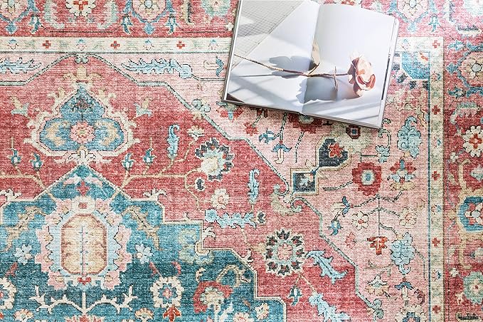 Loloi II Skye Collection SKY-05 Brick/Ocean 7'-6" x 9'-6" Area Rug