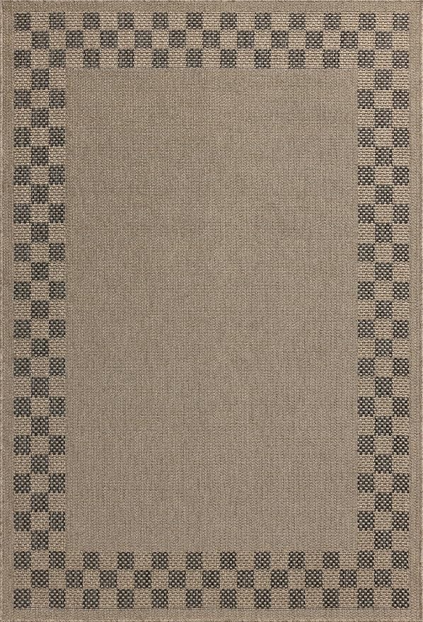 Loloi Chris Loves Julia Providence Collection PRC-01 Natural/Charcoal 2'-3" x 7'-7", .12" Pile Height, Indoor/Outdoor Runner Rug