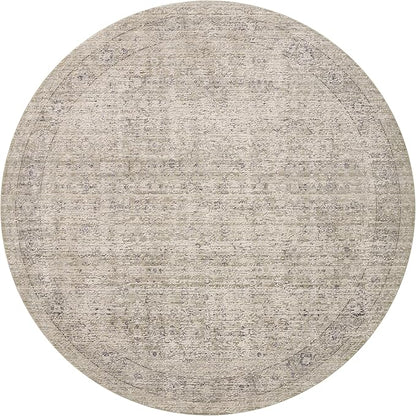 Loloi Amber Lewis Alie Collection ALE-03 Taupe/Dove 5'-3'' x 5'-3'', .13'' Pile Height, Round Area Rug