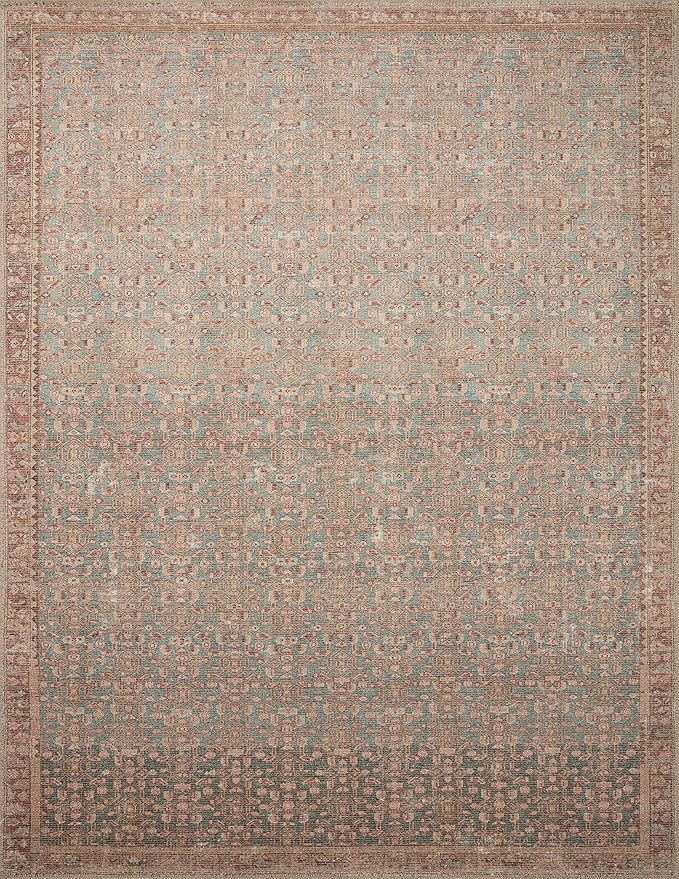 Loloi Angela Rose Aubrey Collection AUB-04 Blue/Terracotta 2'-6" x 9'-6", .19" Pile Height, Runner Rug