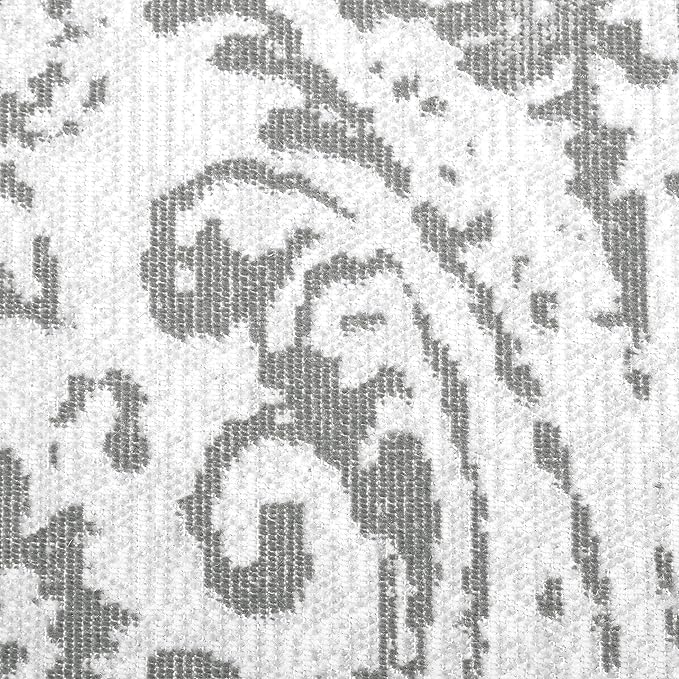Home Dynamix Nicole Miller Patio Sofia Juniper Indoor/Outdoor Area Rug 7'9"x10'2", 4151-123, Distressed Damask Ivory/Gray Juniper