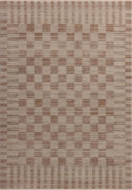 Loloi Amber Lewis Cali Collection CIL-06 Brick/Natural 3'-6" x 5'-6", .25" Pile Height, Accent Rug