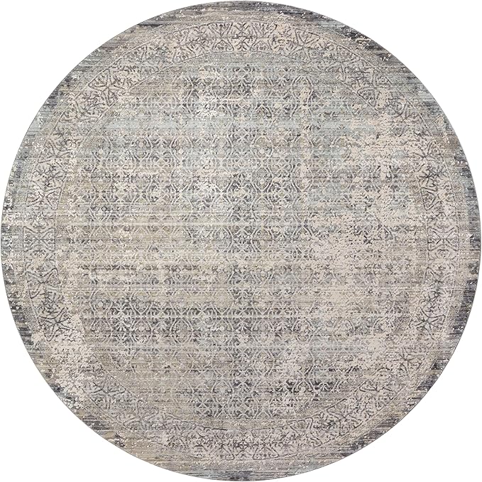 Loloi Amber Lewis Alie Collection ALE-04 Sky/Stone 2'-7'' x 12'-0'', .13'' Pile Height, Runner Rug