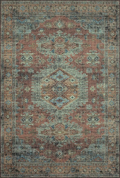 Loloi II Skye Collection SKY-07 Terracotta/Sky 7'-6" x 9'-6" Area Rug