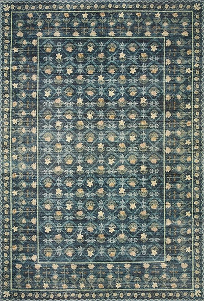 Loloi Rifle Paper Co. Eden Collection EDE-03 Lattice Indigo 5'-0" x 7'-6" Area Rug feat. CloudPile™