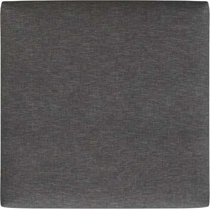 SIMPLIHOME Rebecca 36 inch Wide Contemporary Square Mid Century Coffee Table Storage Ottoman with Lift Up Lid in Slate Grey Polyester Linen, Assembled, For the Living Room, Entryway and Family Room