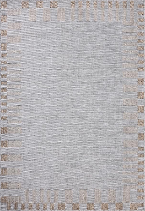 Loloi Amber Lewis Topanga Collection TOP-08 Silver/Natural 7'-10" x 10' Indoor/Outdoor Area Rug