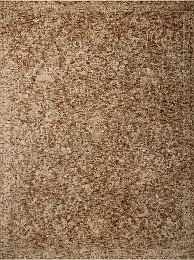 Loloi Magnolia Home by Joanna Gaines Junie Collection JUE-01 Clay/Natural 3'-11" x 5'-7", .38" Pile Height, Accent Rug
