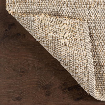 nuLOOM 12x15 Elfriede Jute & Cotton Hand Woven Area Rug, Natural, Solid Rustic Farmhouse Style, Weaved Design, Natural Fiber, For Bedroom, Living Room, Dining Room, Hallway, Office, Entryway
