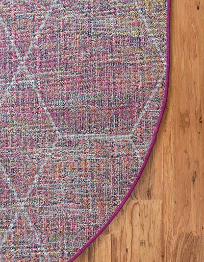 Unique Loom Trellis Frieze Collection Area Rug - Geometric (3' x 5' Oval, Multi/ Ivory)