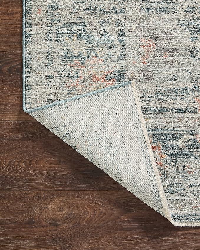 Loloi Magnolia Home by Joanna Gaines Millie Collection MIE-01 Blue/Multi 2'-7" x 10'-0", .25" Pile Height, Runner Rug