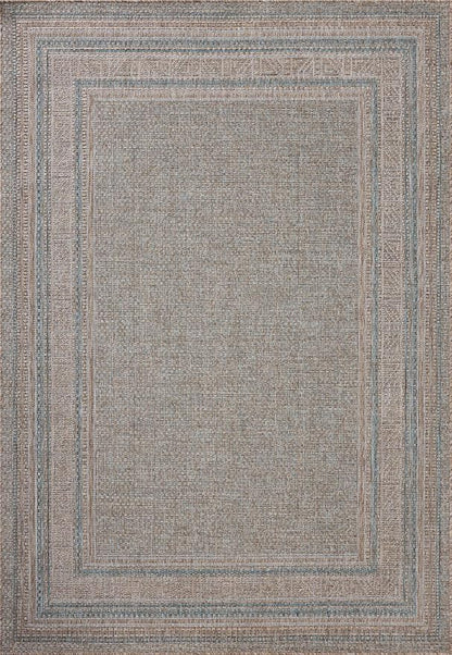 Loloi Amber Lewis Topanga Collection TOP-05 Natural/Teal 3'-11" x 5'-11" Indoor/Outdoor Accent Rug