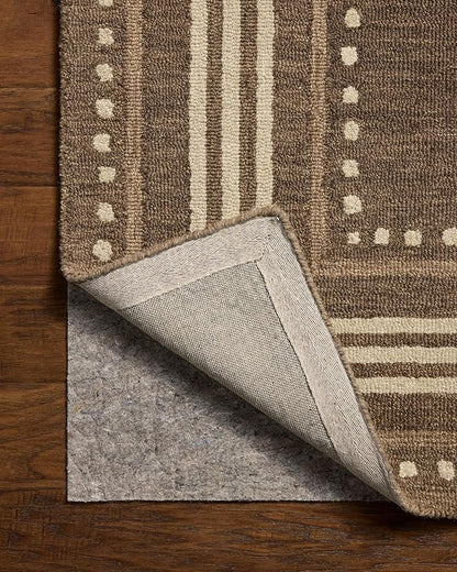 Loloi Chris Loves Julia Alfie Collection ALF-02 Bark/Natural 2'-6" x 9'-9" Runner Rug Wool Neutral Living Bedroom Dining Carpet
