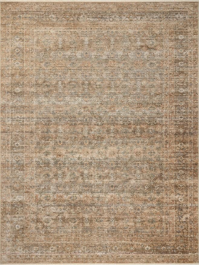 Loloi Amber Lewis Molly Collection MOL-06 Gold/Blue 2'-3" x 3'-10" Low Pile Accent Rug