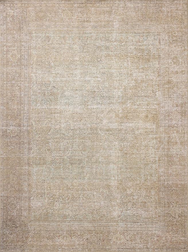 Loloi Amber Lewis Cambria Collection CBR-06 Multi/Natural 3'-6" x 5'-6" Accent Rug Jute, Neutral, Vintage Style, Antique Tone, Living, Bedroom, Dining, Carpet