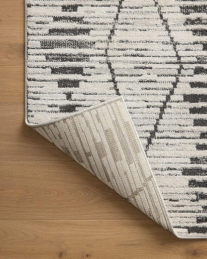 Loloi Kamala Collection KAM-02 Charcoal/Dove 6'-7" x 9'-6" Area Rug