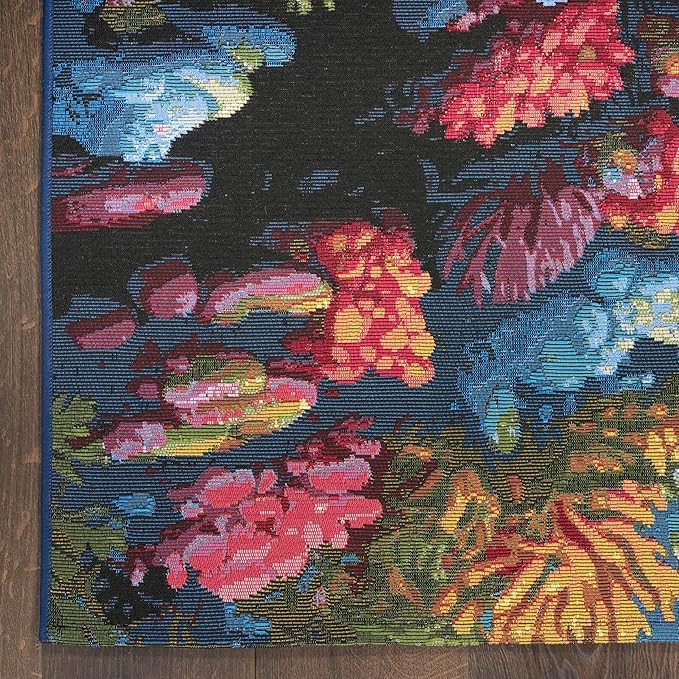 Nourison Home Color Splash Multicolor 9' x 12' Area Rug - Easy Clean, Non Shedding, Bed Room, Living Room, Dining Room, Kitchen (9' x 12')