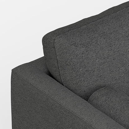 SIMPLIHOME Morrison Right Sectional Sofa in Woven-Blend Recycled Polyester Fabric, Charcoal Grey, 102-inches Wide, L-Shaped Couch with Right Chaise for the Living Room and Family Room