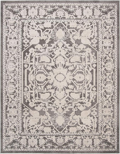 SAFAVIEH Area Rug 10x14 - Reflection Collection - Large - Dark Grey & Cream, Non-Shedding & Easy Cleaning, Ideal for Living Room, Bedroom (RFT665B)