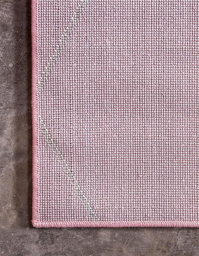 Unique Loom Trellis Frieze Collection Area Rug - Geometric (2' x 3' 1", Light Pink/ Ivory)