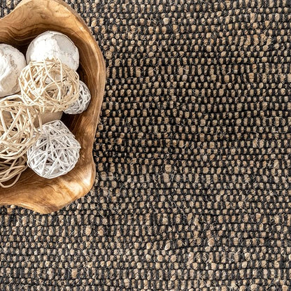 nuLOOM 2'6" x 10' Elfriede Jute & Cotton Hand Woven Area Rug, Elfriede Charcoal, Solid Rustic Farmhouse Style, Weaved Design, Natural Fiber, for Bedroom, Living Room, Hallway, Office, Entryway