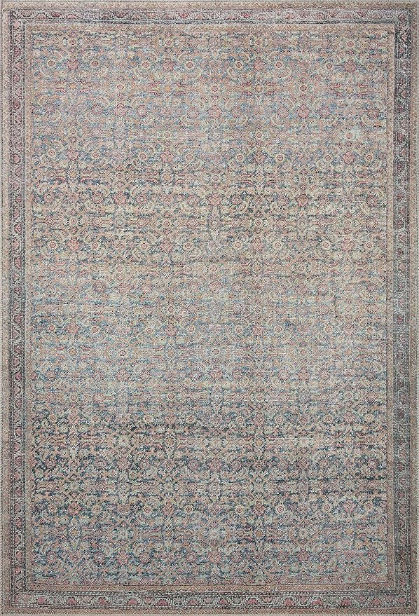 Loloi Adrian Collection ADR-04 Denim/Multi 7'-6" x 9'-6", .19" Thick Area Rug