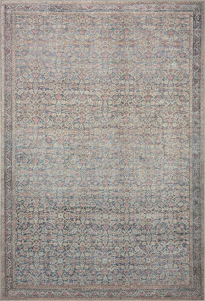 Loloi Adrian Collection ADR-04 Denim/Multi 7'-6" x 9'-6", .19" Thick Area Rug
